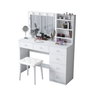 Hanah Home Mesa de Maquillaje con 10 Focos y Puff Blanco